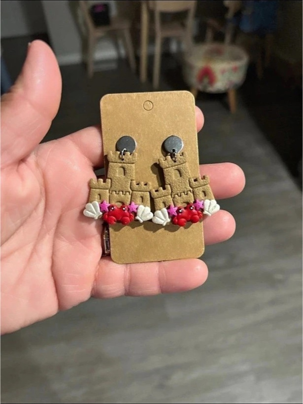 Sand castle earrings